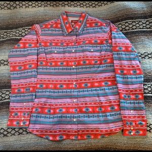 Panhandle Aztec pearl snap rodeo shirt
